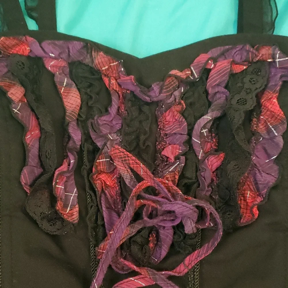 Tripp NYC Corset size XS w/ Red and Purple Plaid accents - Picture 2 of 8